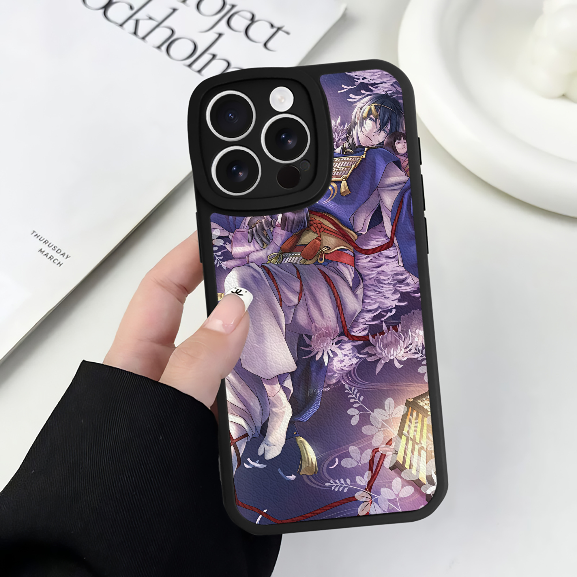 （画像用） 刀剣乱舞 Touken Ranbu 【iPhone 16シリーズ対応】シリコンスマホケース（レザー調） 材質：シリコン
